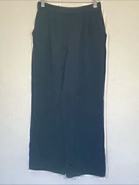 St. John Black Wide-Leg Knit Trousers